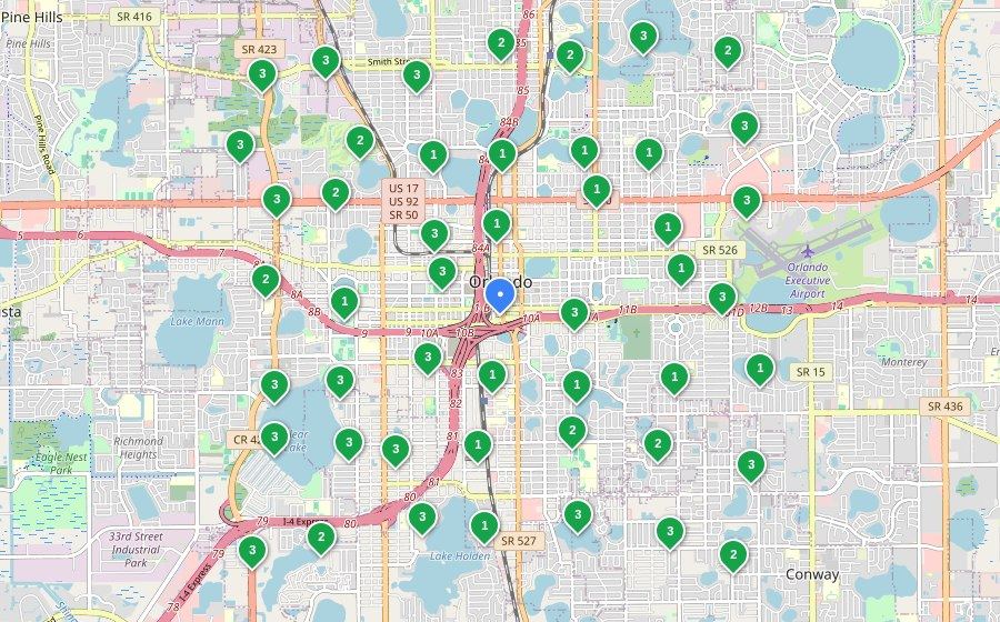 HVAC Repair in Orlando, FL, Google Maps grid after