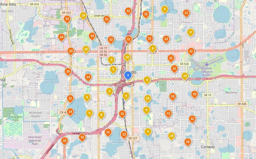 HVAC Repair in Orlando, FL, Google Maps grid before