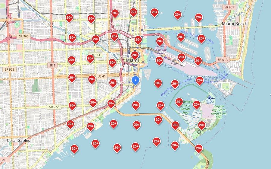 Locksmith Services in Miami, FL, Google Maps grid before